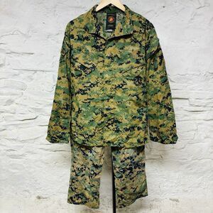Set USMC MARPAT Digital Woodland Camo Cargo Pants Slant Pocket Shirt US Marines